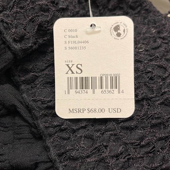 Free People one bohemian Adella Cami Lace crochet crop top in black size XS - Picture 8 of 10